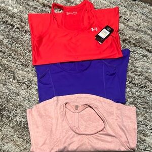 Under Amour, Champion and QÔR brand  - LOT of 3. Tank Tops. All size small